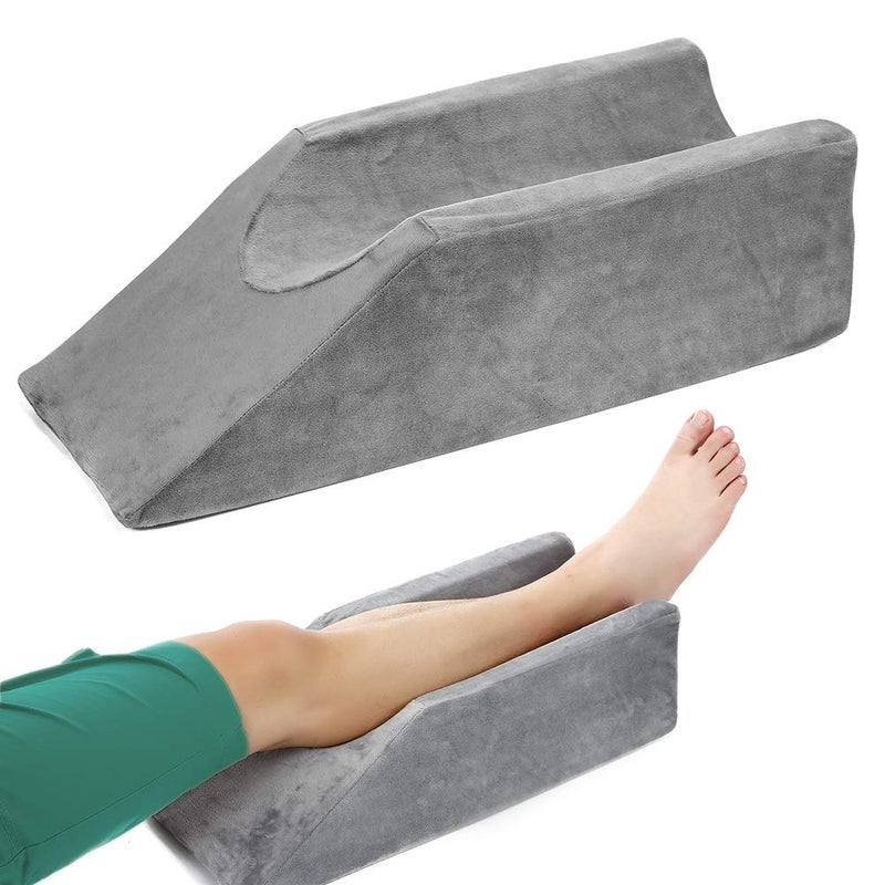 Zelen Elevation Pillow Bed Wedge for Legs Sleeping Foam Wedge Elevated Pillows Ortho Cushion Riser Knee Ankle Support Rest Legs Bolster Elevator Elevating Cushions Feet Protector (49cm Long) - Image 1